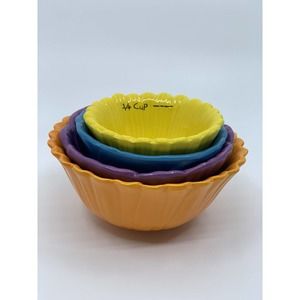 Set of 4 Brand New Colorful World Market Floral Measuring Cups-NWOT